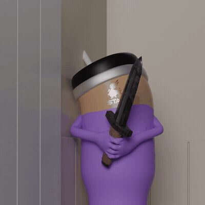 Cartoon Character Running In Graffiti Hallway GIF