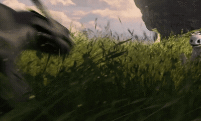 Cartoon Character Running Through Tall Grass GIF