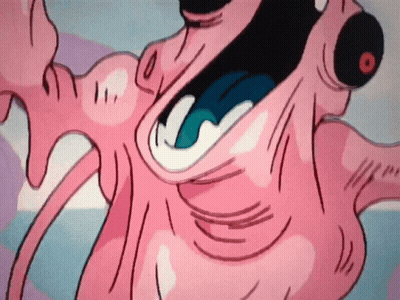 Cartoon Character's Mouth With Red Eye GIF