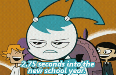 Cartoon Character Saying 2.75 Seconds Into The New School Year GIF