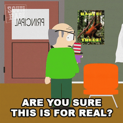 Cartoon Character Saying Are You Sure This Is For Real In Front Of Orangutan Poster GIF