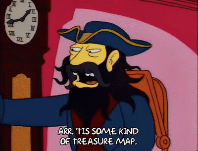 Cartoon Character Saying Arr Treasure Map GIF