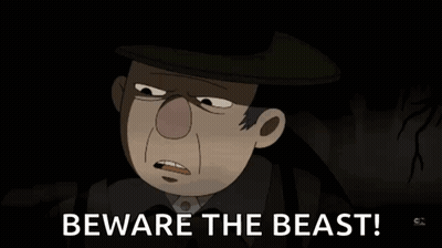Cartoon Character Saying Beware The Beast GIF