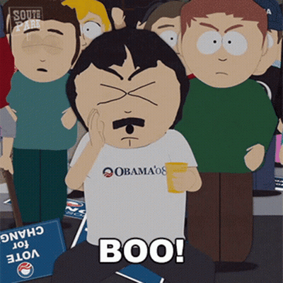 Cartoon Character Saying Boo To Crowd GIF