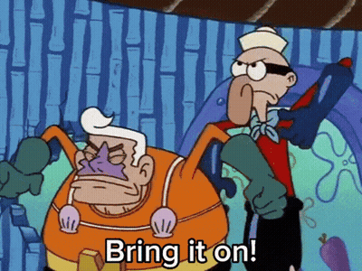 Cartoon Character Saying Bring It On GIF
