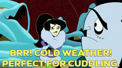 Cartoon Character Saying Brr Cold Weather Perfect For Cuddling GIF