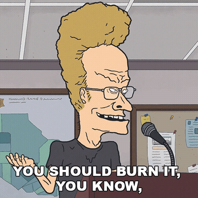 Cartoon Character Saying Burn It GIF