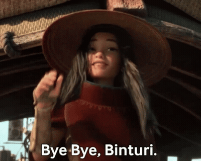Cartoon Character Saying Bye Bye Binturi