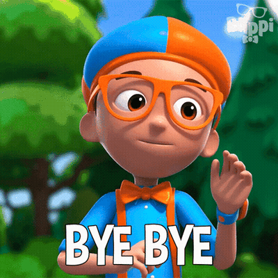Cartoon Character Saying Bye Bye In Forest GIF