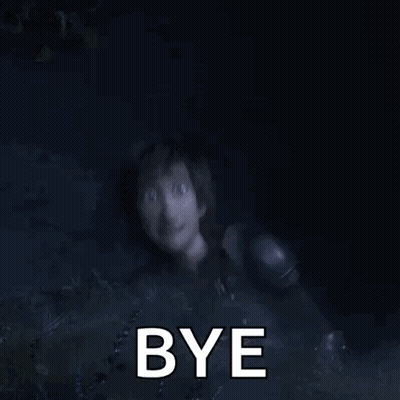 Cartoon Character Saying Bye In Dark Room GIF