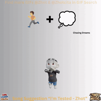 Cartoon Character Saying Chasing Dreams