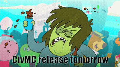 Cartoon Character Saying Civmc Release Tomorrow GIF
