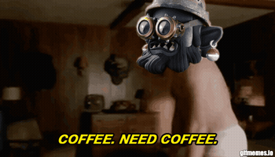 Cartoon Character Saying Coffee Need Coffee GIF