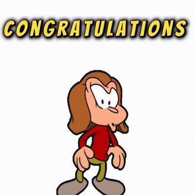 Cartoon Character Saying Congratulations