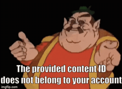 Cartoon Character Saying Content ID Not Belong GIF