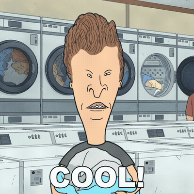 Cartoon Character Saying Cool In Laundry Room GIF
