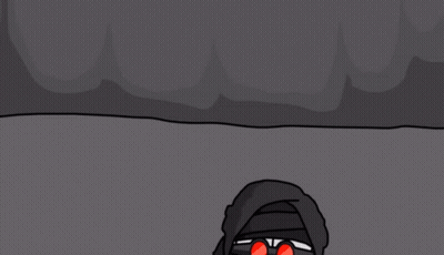 Cartoon Character Saying Cut It Out On Purple And Pink Background GIF