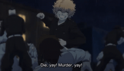 Cartoon Character Saying Die Yay Murder Yay GIF