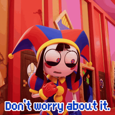 Cartoon Character Saying Don't Worry About It with Lollipop