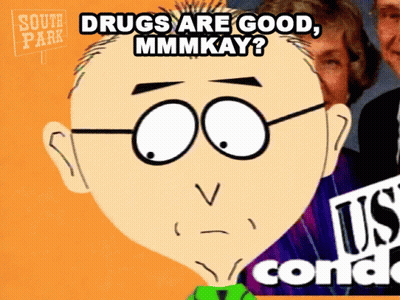 Cartoon Character Saying Drugs Are Good GIF