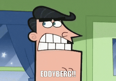 Cartoon Character Saying Eddyberg In Room GIF