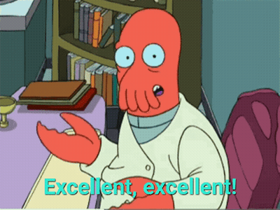 Cartoon Character Saying Excellent Excellent In Library GIF