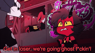 Cartoon Character Saying Get In Loser We're Going Ghost Fcking GIF