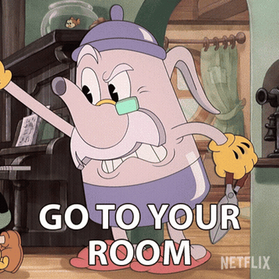 Cartoon Character Saying Go To Your Room GIF