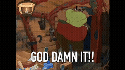 Cartoon Character Saying God Damn It GIF