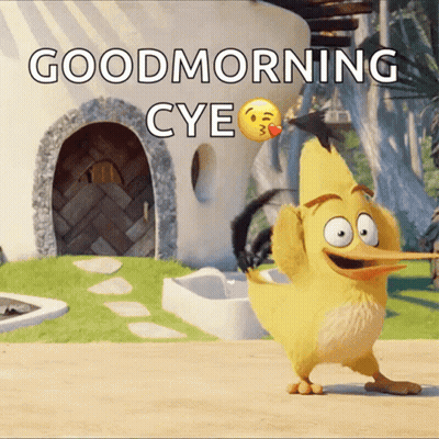 Cartoon Character Saying Good Morning Cye In Front Of White House GIF