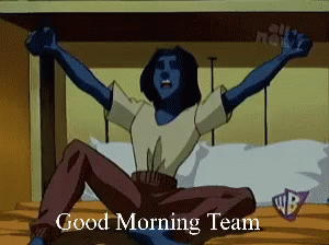 Cartoon Character Saying Good Morning Team GIF