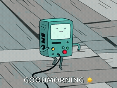 Cartoon Character Saying Good Morning With Smiley Face GIF