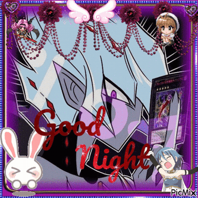 Cartoon Character Saying Good Night In Red GIF