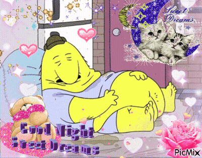 Cartoon Character Saying Good Night Sweet Dreams GIF