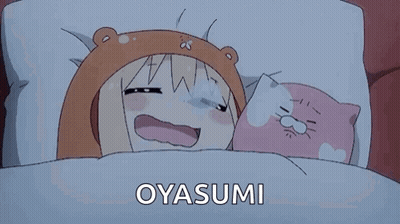 Cartoon Character Saying Good Night With Sword GIF