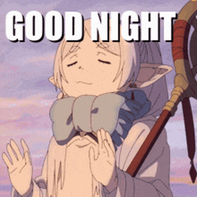 Cartoon Character Saying Good Night With Sword GIF