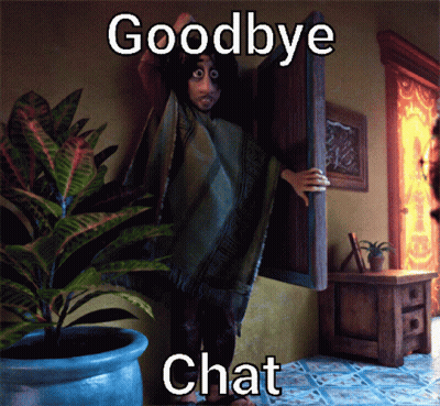 Cartoon Character Saying Goodbye Chat At Doorway GIF