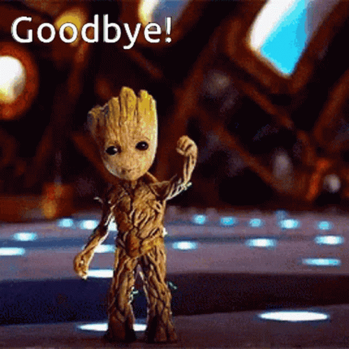 Cartoon Character Saying Goodbye While Waving GIF
