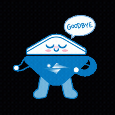 Cartoon Character Saying Goodbye With Speech Bubble GIF