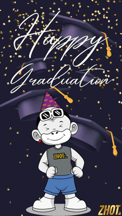Cartoon Character Saying Happy Graduation GIF