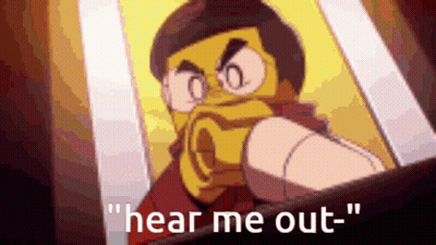 Cartoon Character Saying Hear Me Out Holding Gun GIF