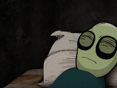 Cartoon Character Saying Hello In Front Of Wall GIF