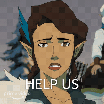 Cartoon Character Saying Help Us GIF