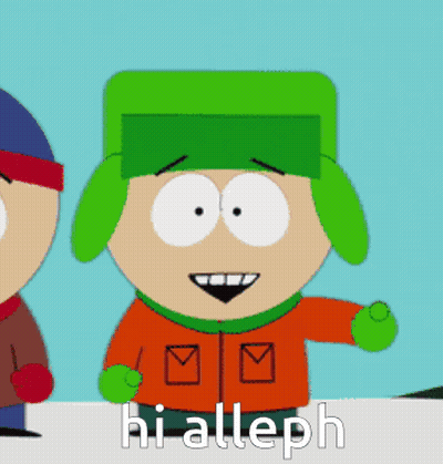 Cartoon Character Saying Hi Alleph To Another GIF
