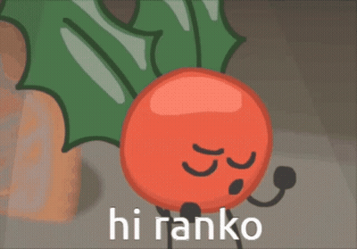 Cartoon Character Saying Hi Ranko Next To Leaf GIF