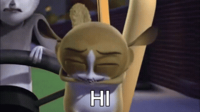 Cartoon Character Saying Hi To Another GIF