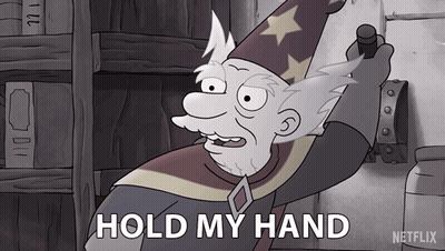 Cartoon Character Saying Hold My Hand Netflix Logo GIF