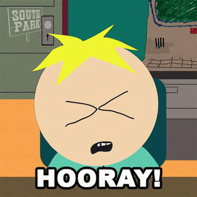Cartoon Character Saying Hooray GIF