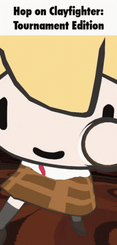 Cartoon Character Saying Hop On Clayfighters Tournament Edition GIF