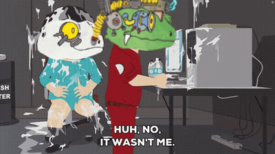 Cartoon Character Saying Huh No It Wasn't Me GIF